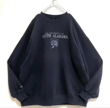 US 구제 잔스포츠 칼리지 로고 자수 맨투맨 트레이닝복