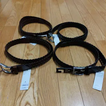 [새상품] 남성용 GU 벨트 세트 브라운 x 2 다크 브라운 블랙 M