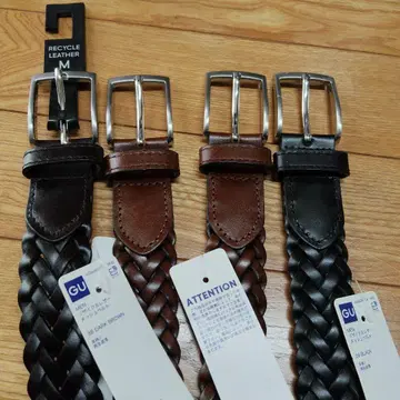 [새상품] 남성용 GU 벨트 세트 브라운 x 2 다크 브라운 블랙 M