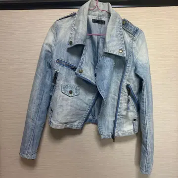 라이트 블루 데님 라이더 자켓