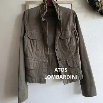 카키 비쥬 부착 밀리터리 자켓