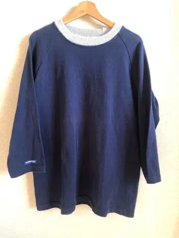 바바리안 BARBARIAN 래글런 T 캐나다제 XL 네이비 x 그레이