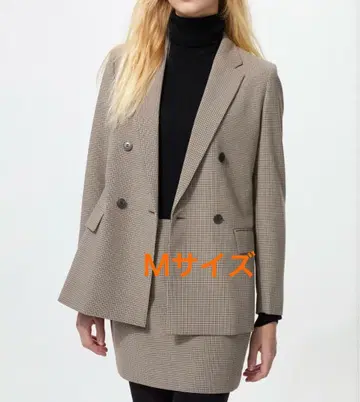 택 포함 새상품 UNIQLO 더블 자켓 브라운 M 사이즈