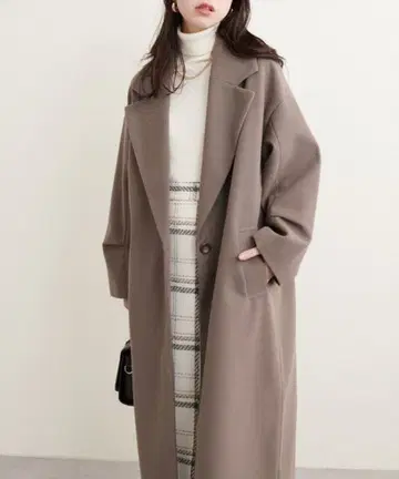 니트 모사 소매 턱 체스터 코트