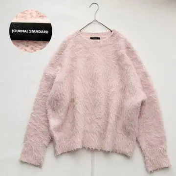 저널 스탠다드 24AW 샤기 크루넥 풀오버 핑크