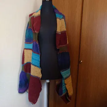 사토 섬유 다색 패치워크풍 스톨