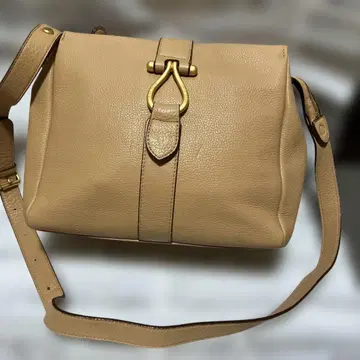 [ 새상품급 ] ANNE KLEIN 가죽 숄더백 골드 금장 장식