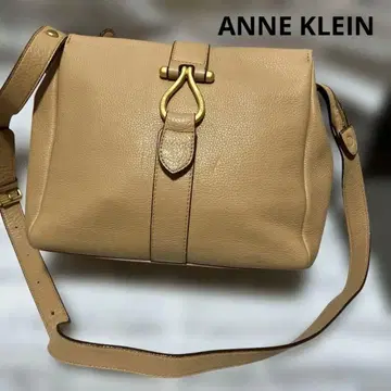 [ 새상품급 ] ANNE KLEIN 가죽 숄더백 골드 금장 장식