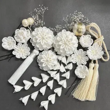 쓰마미자이쿠 머리 장식 성인식 결혼식 후리소데 시치고산 W-2