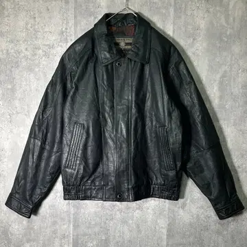 members only 천연 가죽 가죽 자켓 안감 올 패턴 블랙