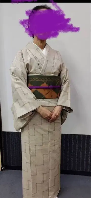 젠마이 실크 이중 기모노 화장 67cm