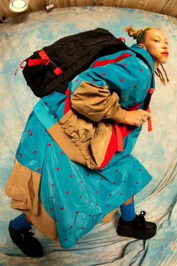 캔디 스트리퍼 하트 무늬 비닐 스커트