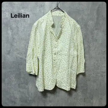 # Leilian 레리안 도트 무늬 노카라 자켓 아우터