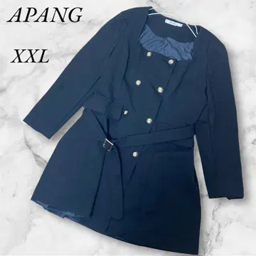 APANG 더블 버튼 후쿠라상 사이즈 부드러운 소재 XXL 블랙