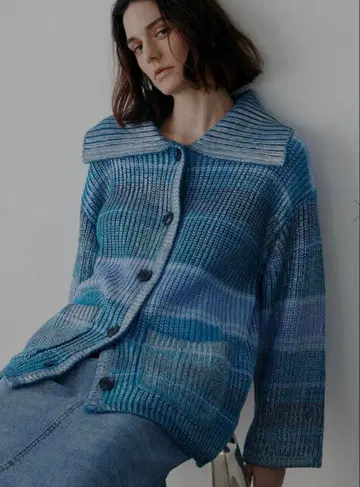 [ 미사용 ] 아메리 GLITTER PRINT KNIT CARDIGAN