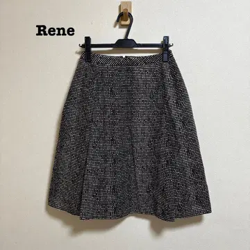새상품급 Rene 트위드 턱 플레어 스커트 36