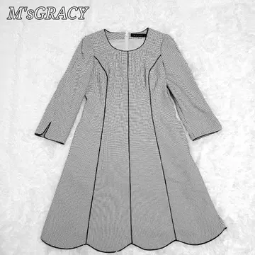 컨디션 최상 M'sGRACY 긴팔 원피스 체크 사이즈 40