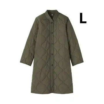 무인양품 2025 포근한 솜 퀼팅 코트 L 카키 그린