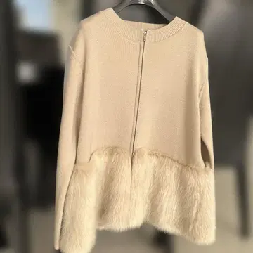 CELFORD 베이지 퍼 니트 36