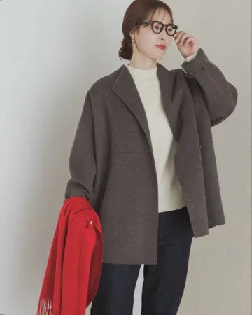 DOORS 울 리버 미들 가운 코트