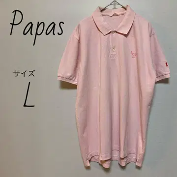 파파스 Papas 반팔 피케 셔츠 남성용 사이즈 L 자수