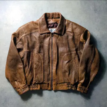 90s 프랑스산 양가죽 짧은 기장 가죽 자켓