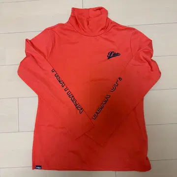 FILA 오렌지 터틀넥 셔츠 여성용 골프웨어 LL
