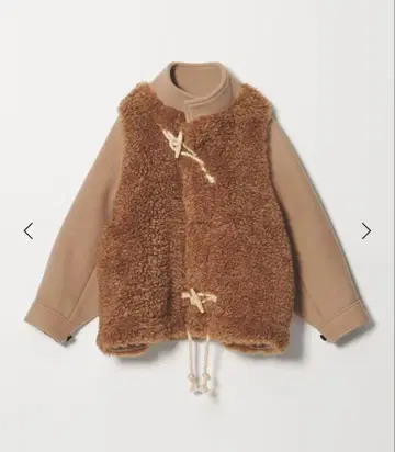 [ HYKE ] 더블 페이스 더플 재킷 베이지