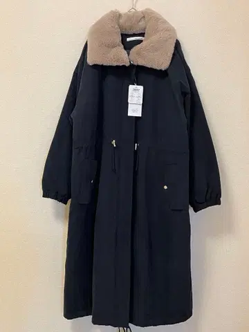 새상품 충전솜 모즈 롱 코트 네이비 Green Parks