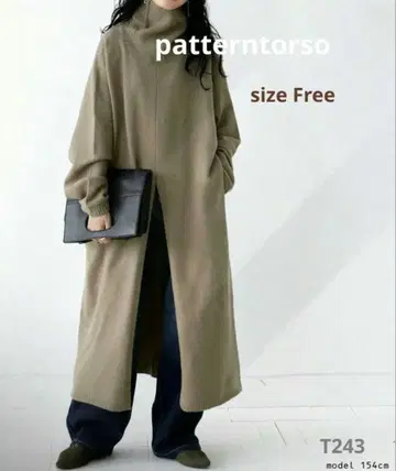 antiqua patterntorso 니트 터틀넥 원피스