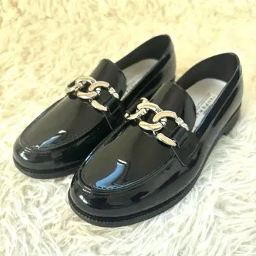 미사용급 템퍼레이트 로퍼 레인슈즈 방수 블랙 23