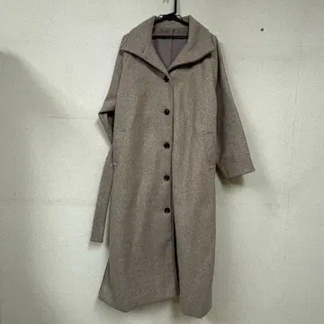 베이지 롱 코트 벨트 포함