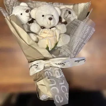 봉제 인형 부케 (화이트)