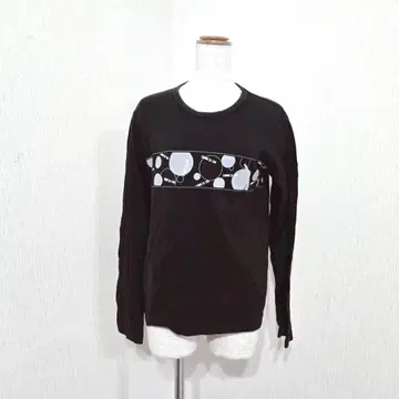 컴시즘 긴팔 T셔츠 ( M ) 블랙 로고 프린트 코튼 100% 티셔츠