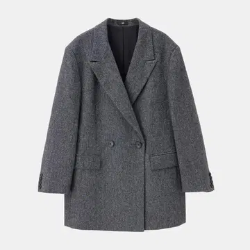 PLST 플라스테 울 블렌드 릴랙시 더블 자켓 M