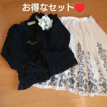 잉게보그 프릴 앙상블 블랙 &덤 스커트 포함 새상품급