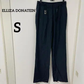 ELLIZA DONATEIN [ S ] 블랙 스트레이트 팬츠 스트라이프