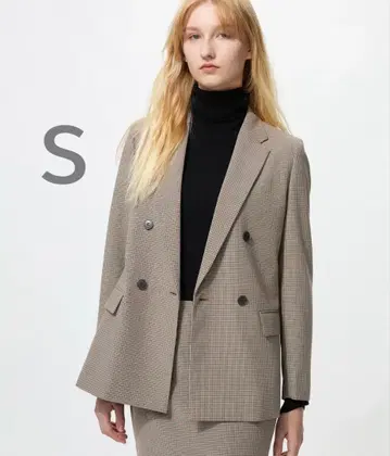 UNIQLO 더블 자켓 35 브라운 S 택 포함 새상품