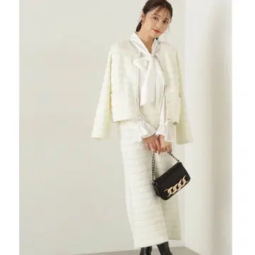 [ 24AW ] 프로포션 바디 드레싱 트위드 라메 스커트