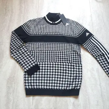 adidas 아디다스 골프 하운드 투스 모크넥 스웨터 S