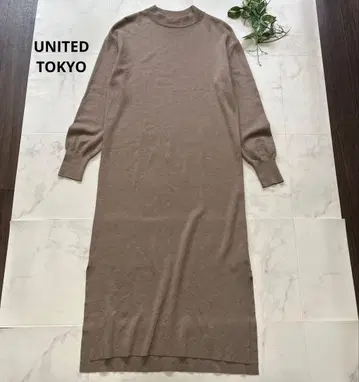 UNITED TOKYO 로우게이지 니트 맥시 길이 원피스 사이즈 슬릿 1