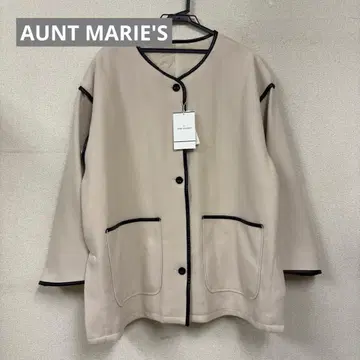AUNT MARIE'S 베이지 노카라 자켓 F 사이즈