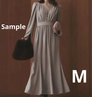 택 포함 머메이드 플레어 슬리브 원피스 라벤더 M