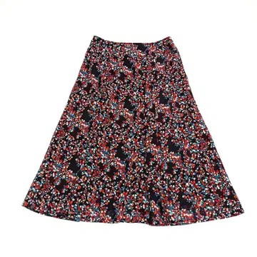 로라 애슐리 가을 컬러 쉬폰 올 패턴 롱 스커트 빅 사이즈 13호