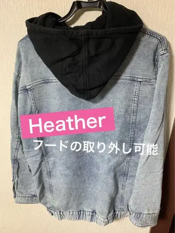 [ Heather ] 후드 부착 데님 자켓