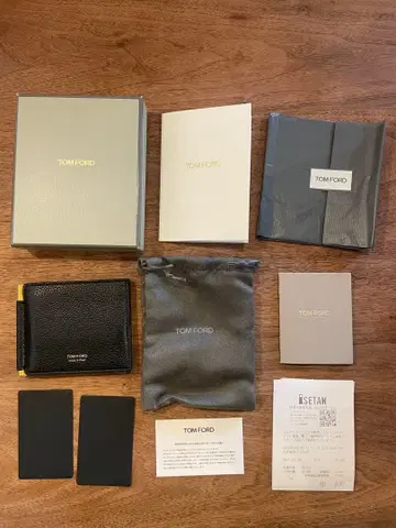 미사용 새상품 TOMFORD 톰포드 머니클립 Y0231 가죽 블랙