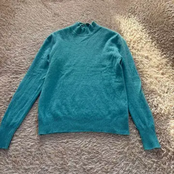 DHC 캐시미어 100% 터틀 니트 민트 그린 긴팔