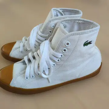 [Lacoste] 라코스테 화이트 하이컷 스니커즈 24cm