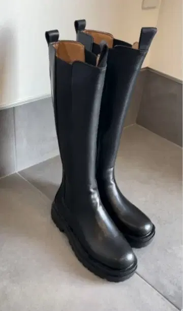 [ 새상품 미사용 ] 사이드 고어 롱 부츠 38
