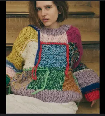 Libra Cue 패치워크 핸드 니트